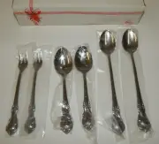 NOS Salem Victoria Stainless 6-Pc Add-On Set Iced Teaspoons, Cocktail Forks