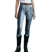 Rag & Bone Womens 25 Nina Miramar Patchwork Cigarette Jeans in Bryon NEW
