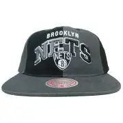 Brooklyn Nets Mitchell & Ness NBA Deadstock Snapback Cap Hat 3D Logo Gray NWT