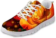 [FOR U DESIGNS] Women's Running Sneaker Lightweight Go Easy Walking Jogging Sports Running Shoes Rose Floral Print