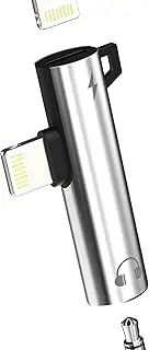 Lightning 3.5mm Headphone Jack Adapter(2 in 1)for iPhone 14 Pro Max AUX Audio Adaptor Charging Cable Splitter for Apple MFI Certified Earphone Connector Double Port Accessories for iPad Car Converter