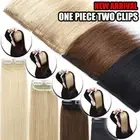 ONE PIECE Clip In Real Human Hair Extensions Ombre 3/4Full Head Balayage 8-24"