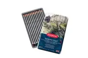 12PK Derwent Graphitint Drawing Colouring Art Graphite Pencil w Tin Storage