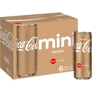 Coca-Cola Vanilla Soft Drink Mini Can Multipack 6 x 250 ml