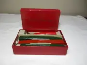 Vintage Mint MERRY CHRISTMAS Sealing Wax Set Stamp Wax in box