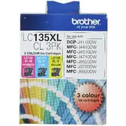 Brother LC 135XL Ink Cartridges 3 Colour Value Pack