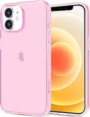 JJGoo Compatible with iPhone 12 Mini Case, Soft Transparent Shockproof Protective Slim Thin Bumper Phone Cover, Translucent Pink