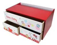 在飛比找Yahoo!奇摩拍賣優惠-♥小花花日本精品♥Hello Kitty 木製橫式三抽一格收