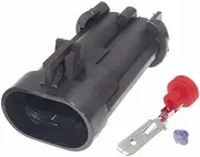 1 Set 2 pins 15363990 15363993 Car Tank Electric Fan Radiator Connector with Car Wires Waterproof Power Socket Cable Terminal Connector(1 Set Male)