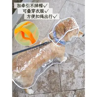 寵物小狗狗透明雨衣大型金毛小型犬中型犬泰迪柴犬衣服防護服防水