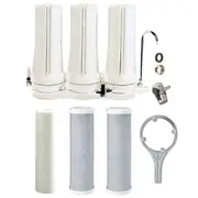 Water Filter Counter - Bench Top + 3x Filters - Sediment + Carbon CT-3-SCC