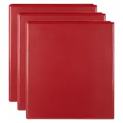 3x Marbig Clearview 3 D-Ring Insert Binder A4 File 50mm Document Organiser Red