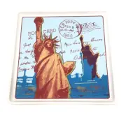 Rosanna Studio Ceramic Statue of Liberty Square Plate NYC Memorabilia Art