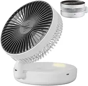 Air Circulator, Quiet Desk Fan with Aromatherapy Box, 5 Speeds, Rechargeable Foldable Blower with Timer And Night Light For Bathroom Camping Outdoor RV