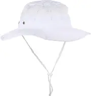 [Beavorty] Bucket Hat for Boys and Girls Sun-Shading Mesh Seaside Sun Hat Boys and Girls White