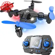 HS190 Mini Drone for Kids Beginners Altitude Hold 3D Flip Headless Mode Blue