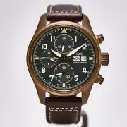 IWC Pilot's Spitfire Chronograph Bronze Green 41 mm Watch IW387902 Complete