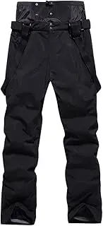 [HOUZONIY] Bib Snow Pants for Women Waterproof Insulated,Ski Pants with Detachable Powder Skirt and Suspenders for Winter Sport
