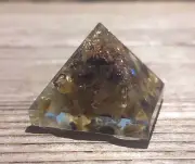 SMALL (25-30mm) LABRADORITE ORGONE GEMSTONE PYRAMID ORGONITE