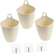 Cabilock 3 Sets of Plastic Desktop Pen Holder Hanging Waste Bin Uncovered Waste Container