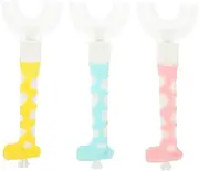 ELAYARD 3Pcs U Shaped Toothbrush Ergonomic Oral Clean Tool for Years Soft Brush Heads Durable Design