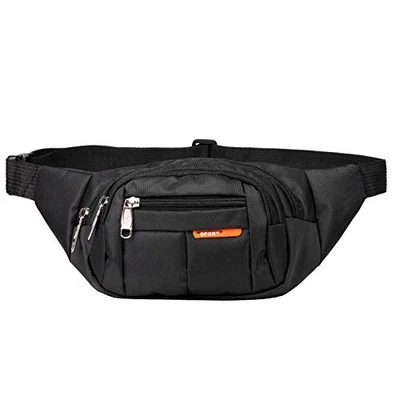Sports Waist Packs Fanny Bag, Multiple Functions Hip Bum Chest Belly Back Black