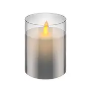 Goobay LED Wax Flickering Flameless Candles in Glass 7.5 x 10 cm