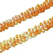 New 10Y Beautiful Sequin Elastic Stretch Ribbon Trim Craft Sewing Trimming (Orange)