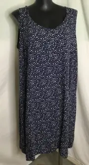 AUTOGRAPH NAVY BLUE "SPOT PRINT" SIDE POCKET NIGHTIE/SLEEP WEAR SIZE 24 NEW