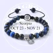 Scorpio Horoscope Bracelet for Men and Women Natural Stone 8mm Bead Bracelet