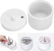 CYSFETENA Round Steriliser for Manicure Tools, Disinfectant Box for Instruments, Steriliser for Nail Salon, Disinfectant Tray for Metal Tools and Piercing