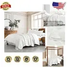 Reversible 3-Piece King Size Cotton Bedspread Set - Elegant Geometric Pattern