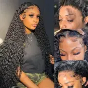 Curly Lace Front Wig Human Hair 13x4 Deep Wave Frontal Wigs for Women Wet and...