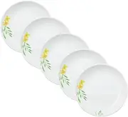 [CORELLE] J4430-NBY CP-1827 Meal Plates, Set of 5, Plates, Break-Resistant, Lightweight, Microwave Safe, Oven Safe, Dishwasher Safe, Noble Yellow