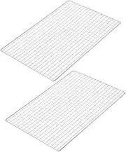 Abaodam 2Pcs Stainless Steel Grill Net Durable Bbq Mesh for Even Cooking Non Stick Heat Resistant for Vegetables Meat Fish and More Dishwasher Safe