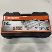 Crescent 3/4 Inch Drive SAE 12 Point Mechanic Tool Socket Set 14 Piece CTK14SAEN