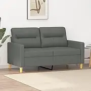 Generic 2-Seater Sofa Dark Grey 120 cm Fabric,Furniture,Sofas