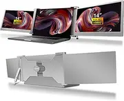 Triple Portable Monitor for Laptop, 14'' Rotating FHD 1080P HDR IPS Laptop Monitor Screen Extender for Dual Monitor Display, Type-C Plug and Play for Windows, Chrome, Phone, Switch(S19 Space Grey)