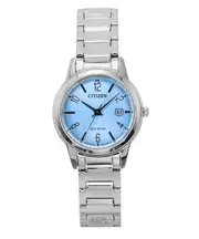 Citizen Elegance Stainless Steel Light Blue Dial Eco-Drive FE1241-71L Women's Watch