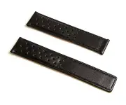 19 mm black sports leather watch band to fit TAG Heuer Carrera models listed