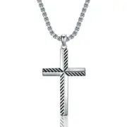 Cross Pendant Necklace 925 Sterling Silver Christian Jewelry Gift for Men Wom...