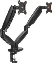 Amazon Basics Gas Spring Dual Computer Monitor Arm Mount, Dual, Black