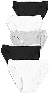 [Calvin Klein underwear] Calvin Klein Cotton Stretch Bikini 5-Pack, S, Black/White/Grey