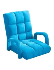 [SOGA] Foldable Adjustable Lounge Chair with Armrest in Blue