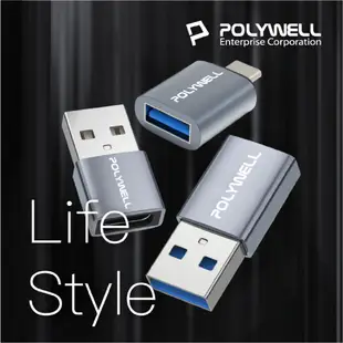 POLYWELL USB 2.0 Type A 轉 Type C 轉接頭 轉接器 適 MacBook Windows