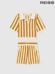 Reiss Yellow Tara 13-14 yrs Towelling Stripe Shorts Set (F18341) | $110