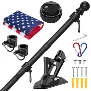 ZMTECH 5FT Flag Pole with Proud American Flag-Upgraded Tangle Free Rings and ...