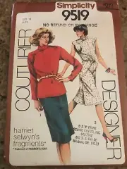 SIMPLICITY #9519 - LADIES COUTURIER DESIGNER HARRIET SELWYN PATTERN 10 FF