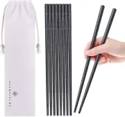 5 Pairs Fiberglass Chopsticks, Reusable Japanese Chinese Chop Sticks Dishwasher
