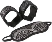 Oshhni Eye Bracelet for Couples in Restraint Themes, Black, Handcuff + Eye Mask